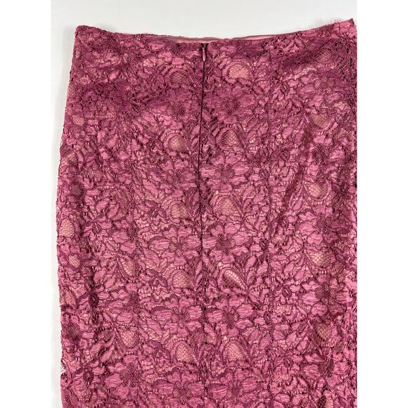 ASOS Lace Crochet Pencil Skirt Pink Purple size 8 - Picture 9 of 11